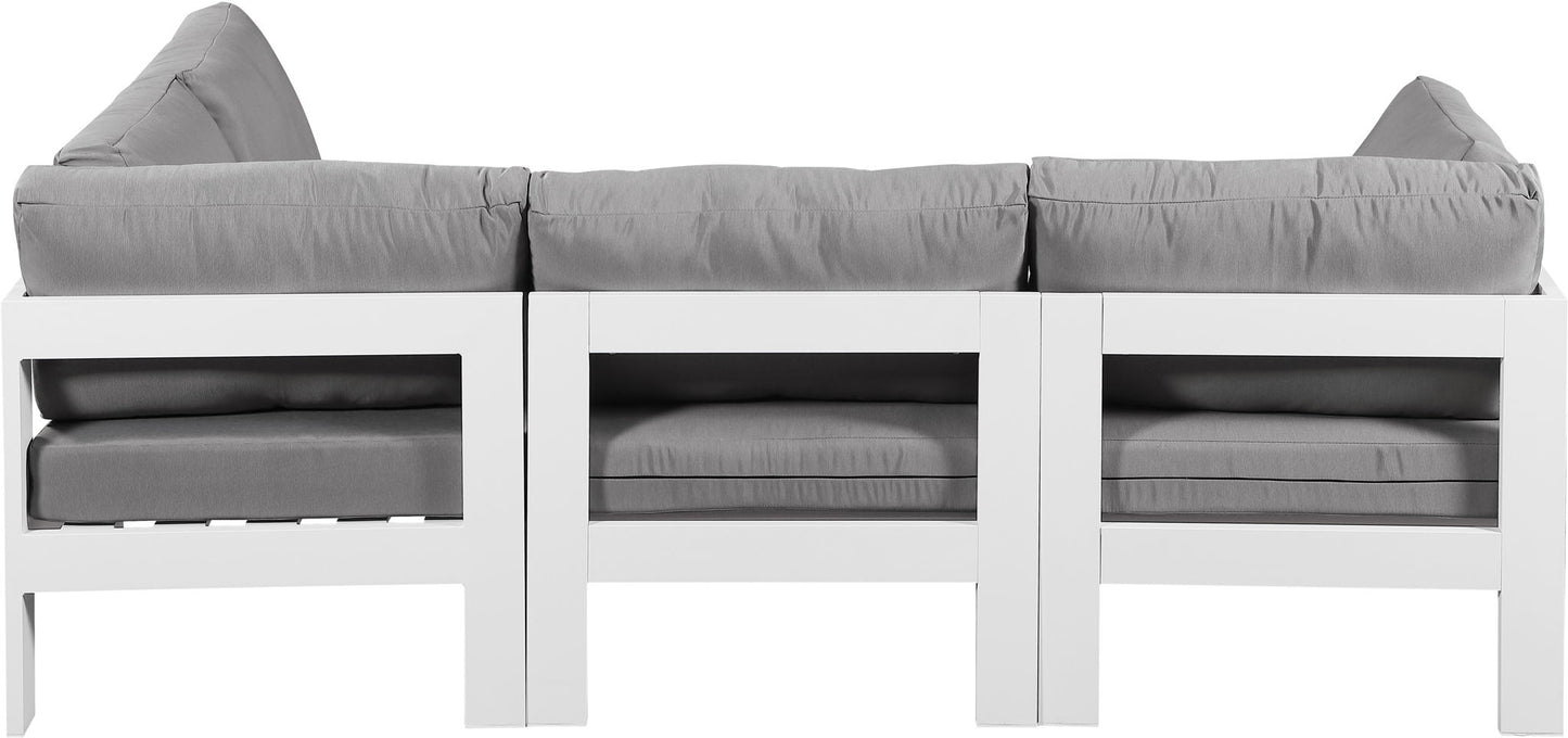Nizuc - Outdoor Patio 4 Piece Modular Sectional With White Frame