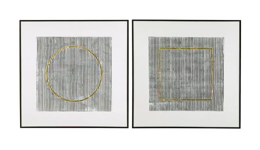 Graphite Canvas Art (Set of 2) - White
