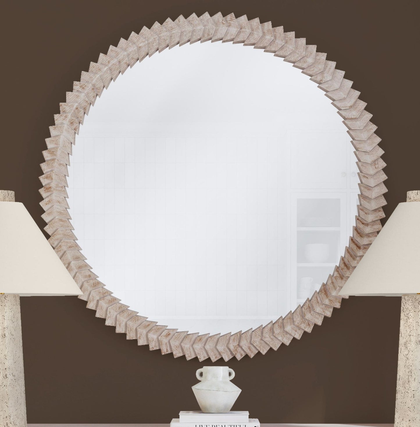 Claire - Wall Mirror - White Wash