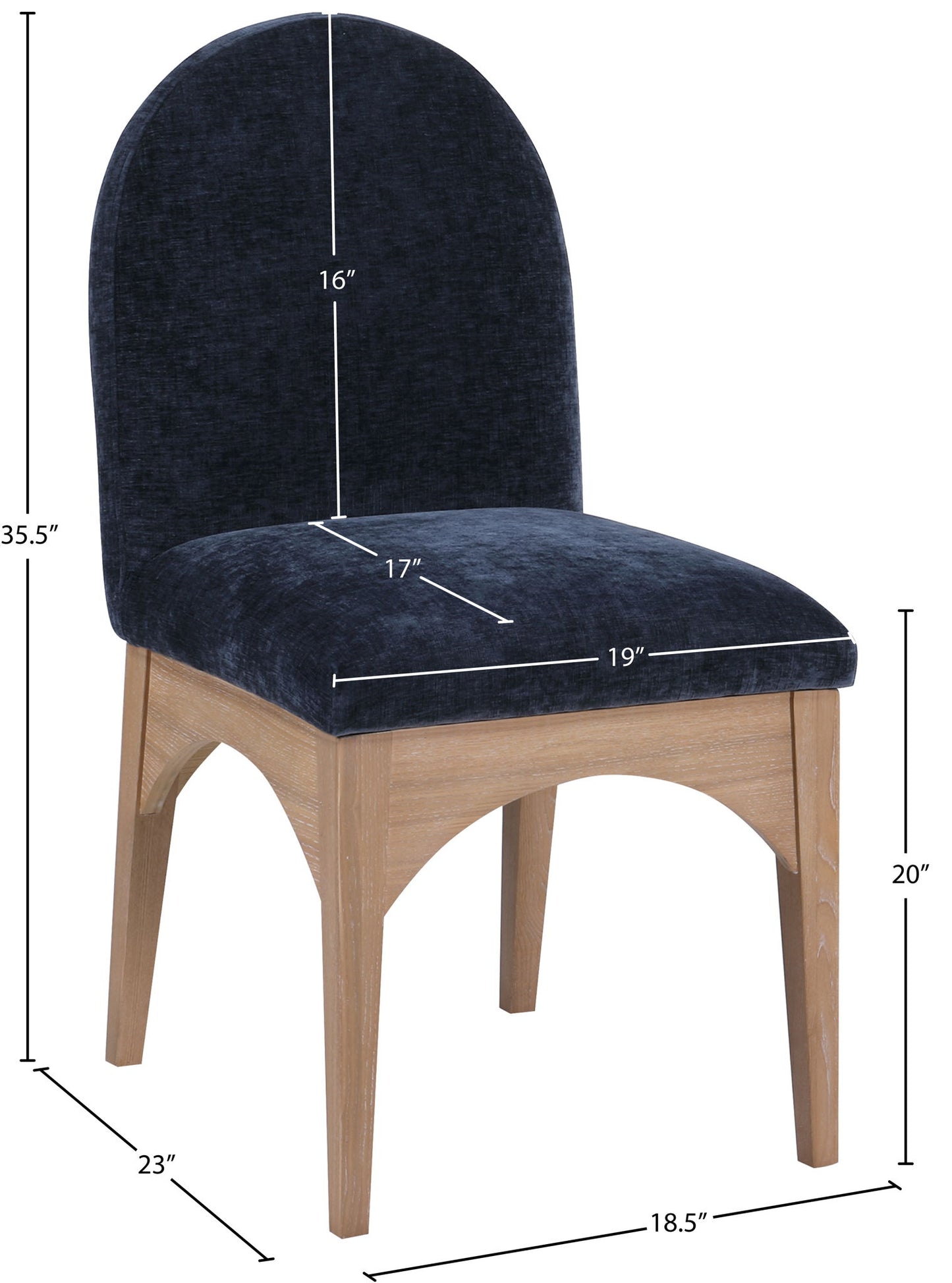 Waldorf - Chenille Dining Side Chair With Natural Legs