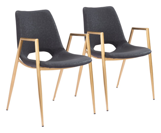 Desi - Dining Chair With Gold Legs (Set of 2)