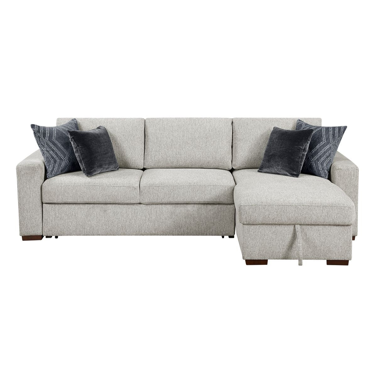 Isla 2-Piece Sectional with Convertible and Reversible Chaise, Hidden Storage, Click Motion Back