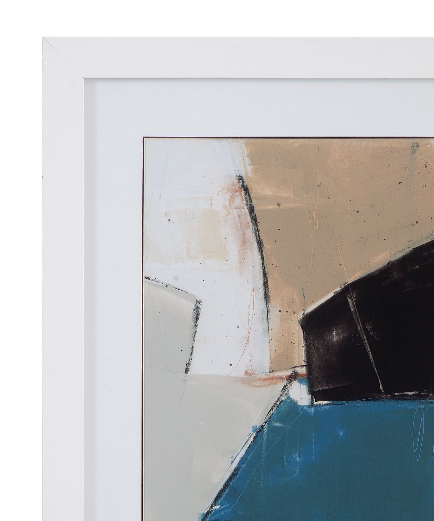 Layers II Framed Print - Light Brown / Blue
