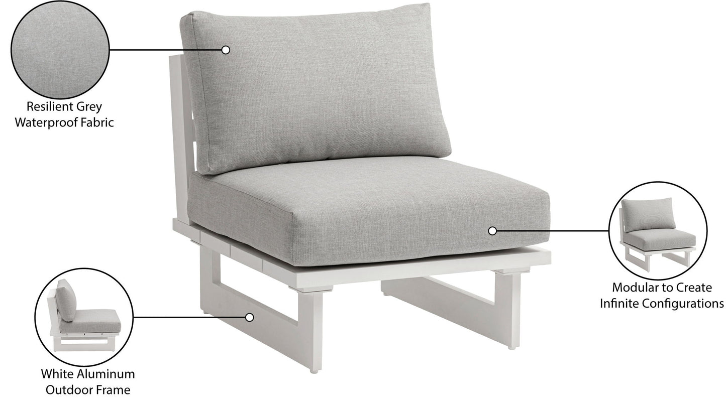 Maldives - Water Resistant Outdoor Patio Armless Chair With White Frame