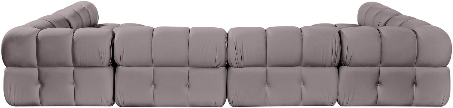 Orin - U-Shaped Velvet 6 Piece Modular Sectional