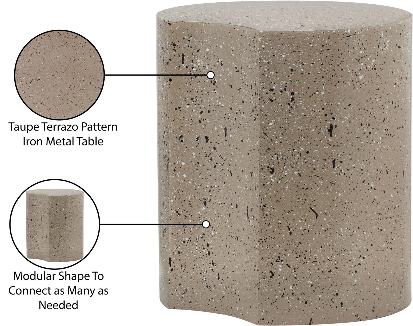Dimple - End Table - Terazzo Finish