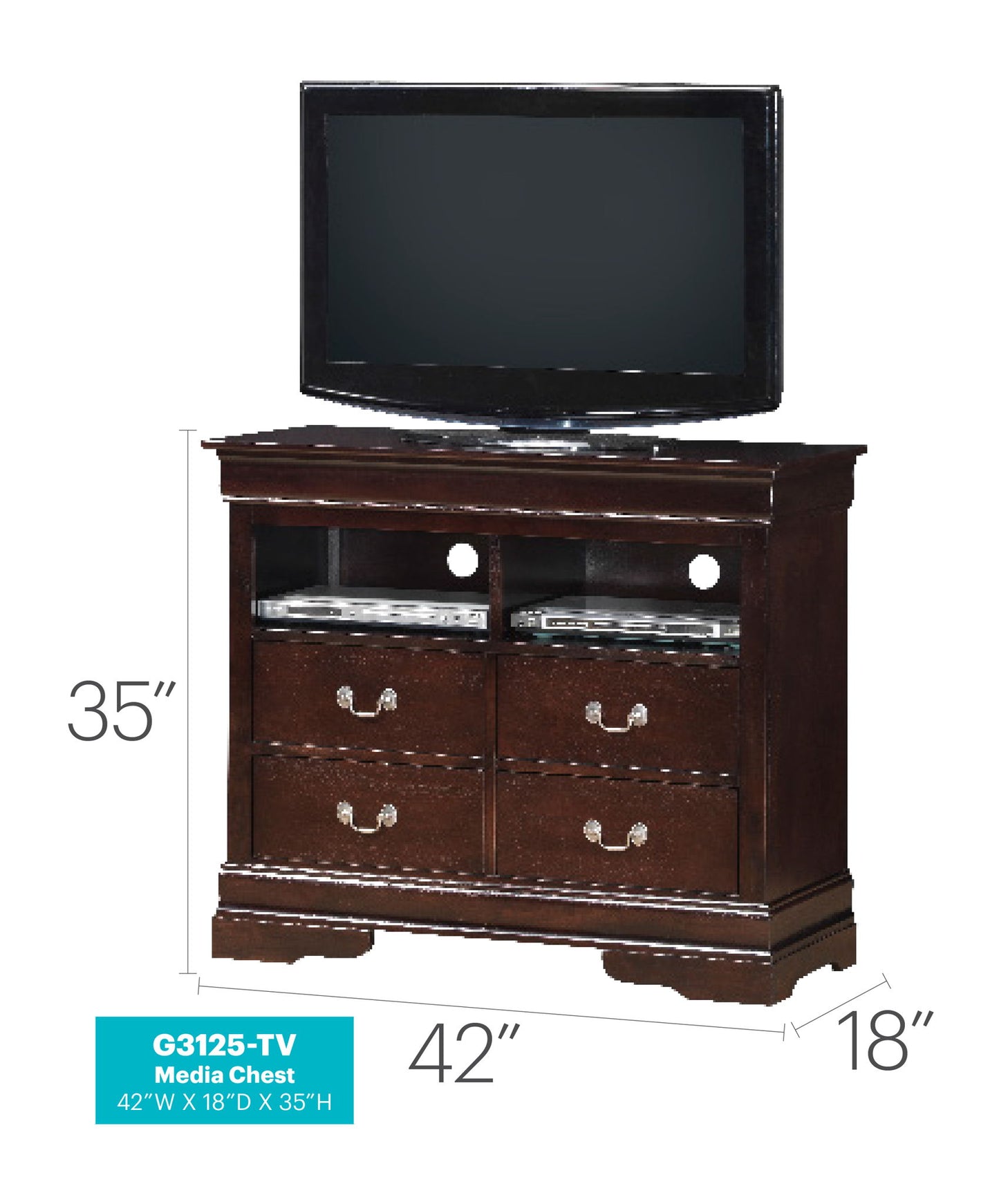 Glory Furniture - Louis Phillipe - Media Chest