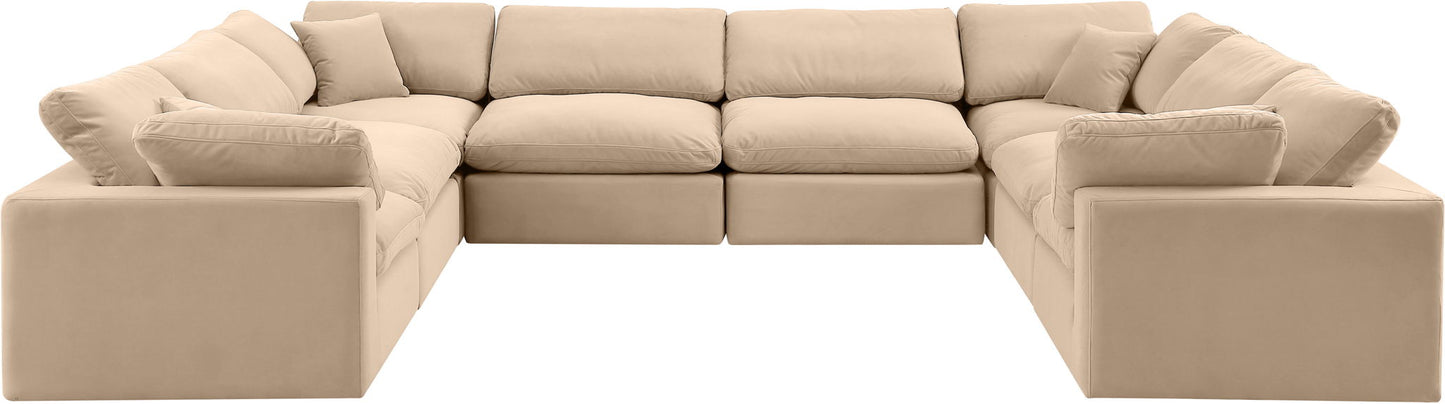 Comfy - 8 Piece Velvet Modular Sectional
