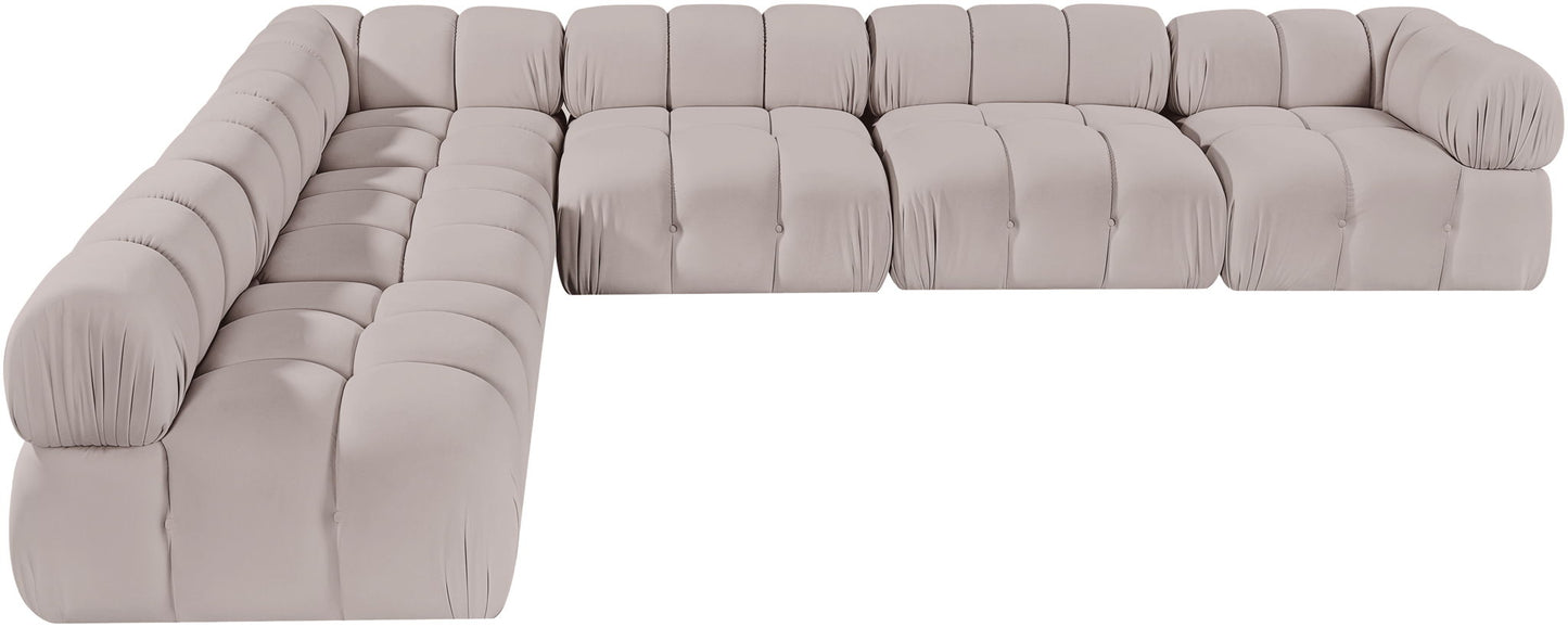 Orin - Velvet 6 Piece Modular L-Shaped Sectional