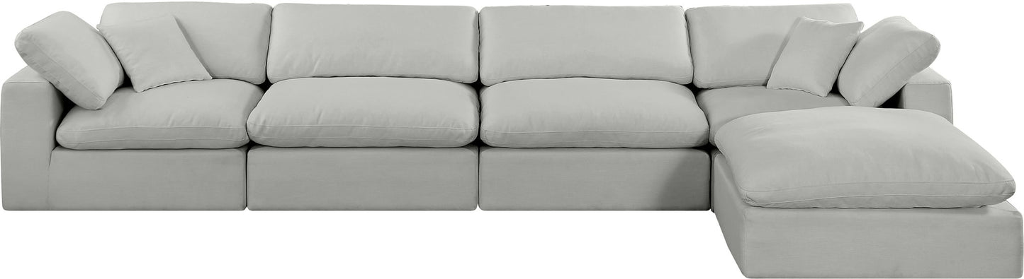 Comfy - 5 Piece Linen Modular Sectional With Chaise
