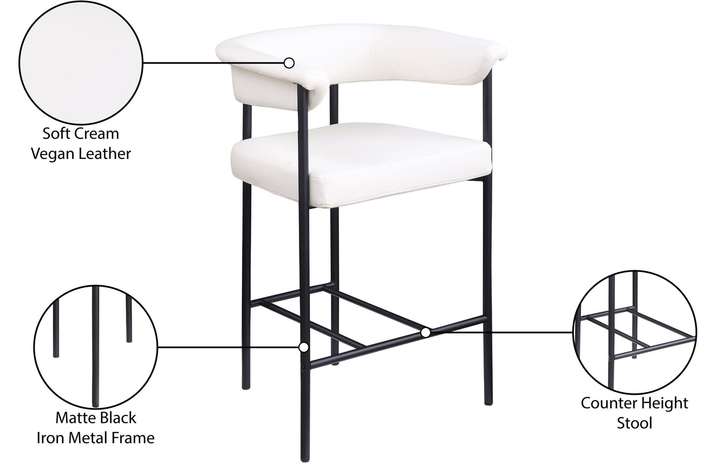 Malin - Faux Leather Counter Stool (Set of 2)