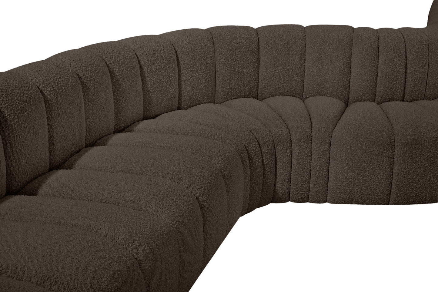 Arc - Boucle Fabric 8 Piece Curved Modular Sofa