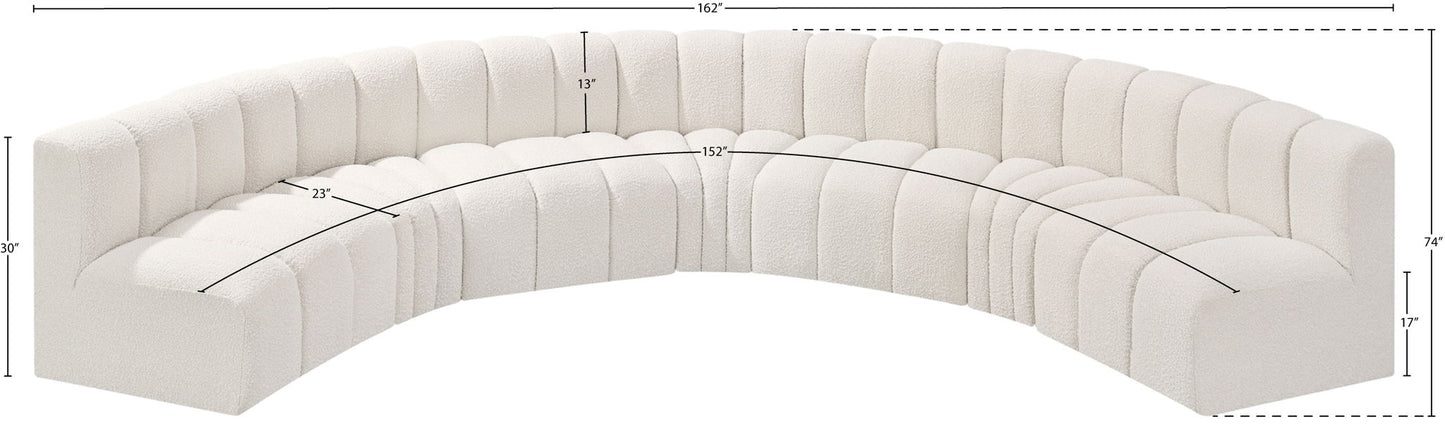 Arc - Boucle Fabric 7 Piece U-Shaped Modular Sofa