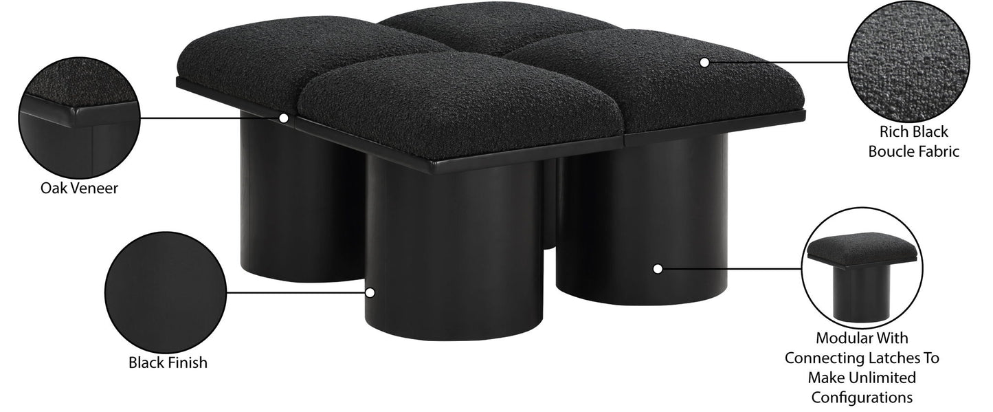 Pavilion - 4 Piece Modular Bench With Black Base