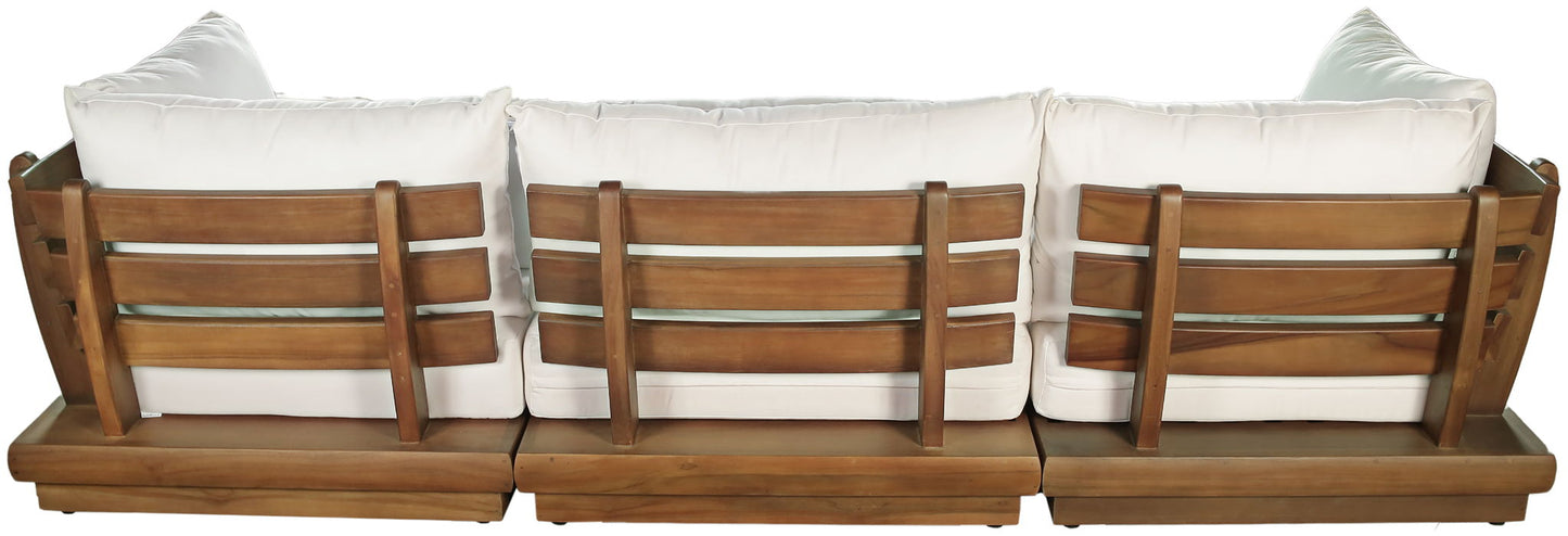 Mirella - 3 Piece Water Resistant Fabric Upholstered Outdoor Patio Modular Sofa