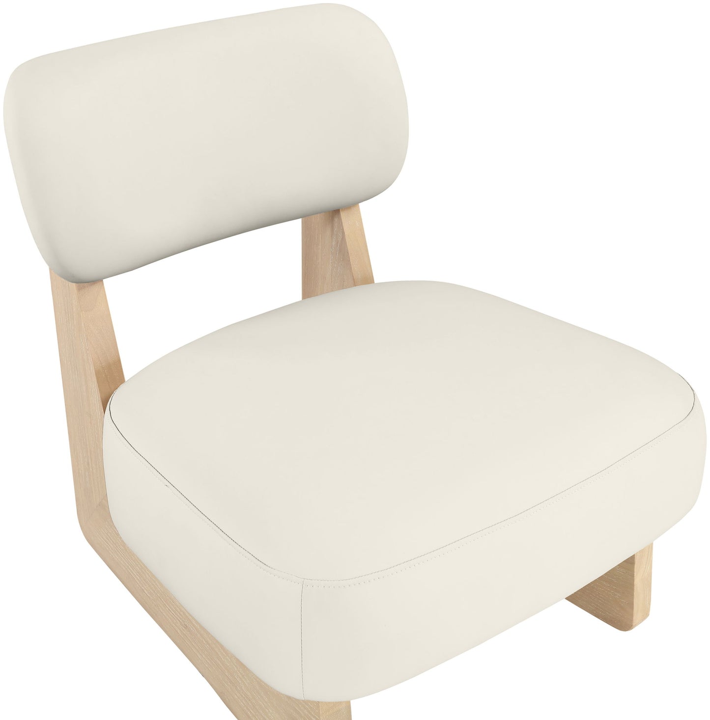 Vetra - Vegan Leather Upholstered Accent Chair With Natural Base