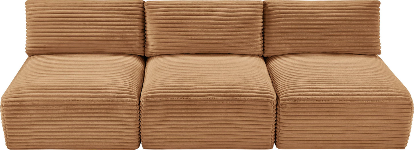 Shaggy - Fabric 3 Seat Modular Armless Sofa