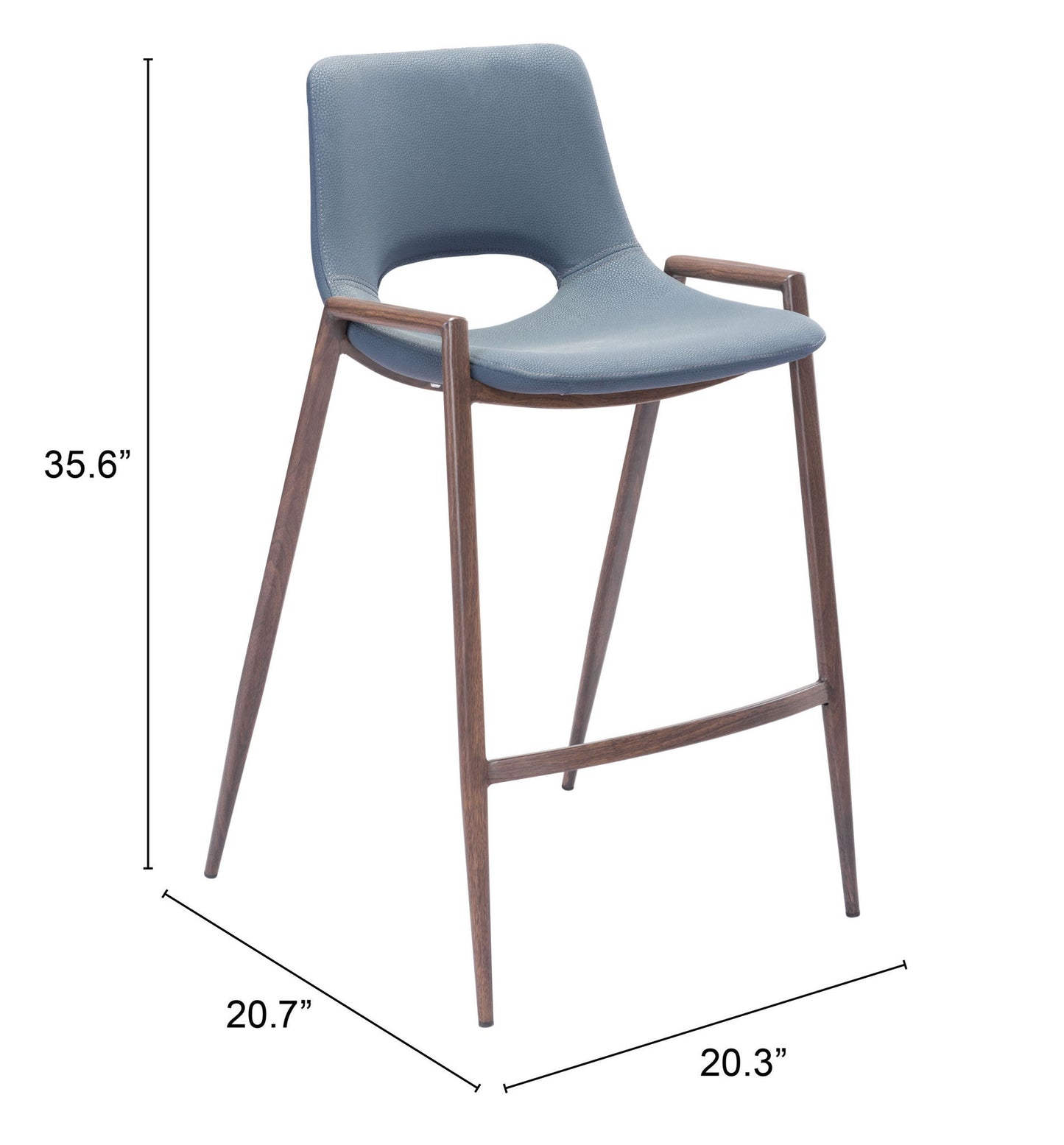 Desi - Counter Stool With Walnut Legs (Set of 2)