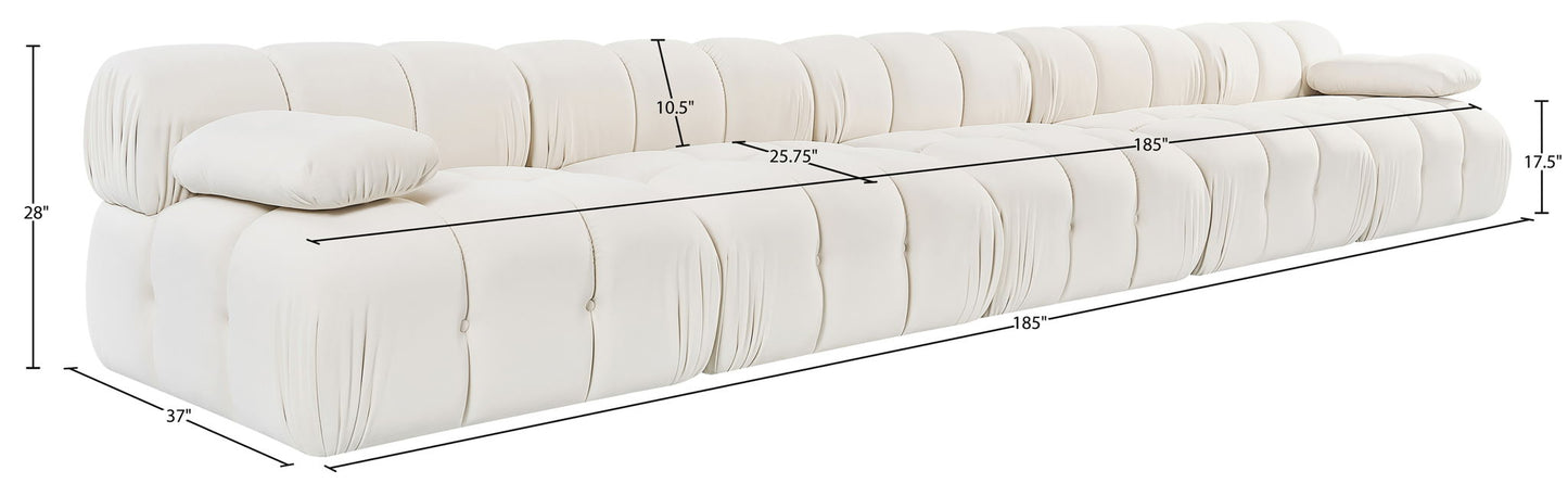 Orin - Velvet 5 Piece Modular Armless Sofa