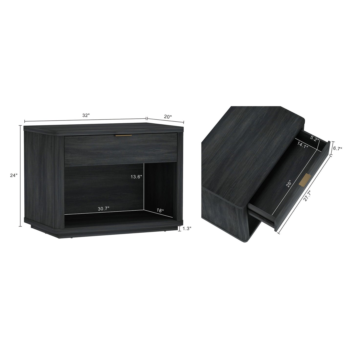 Manhattan Evelyn - 1-Drawer Nightstand