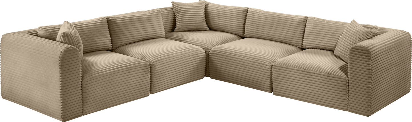 Shaggy - Fabric 5 Piece Modular Corner Sectional