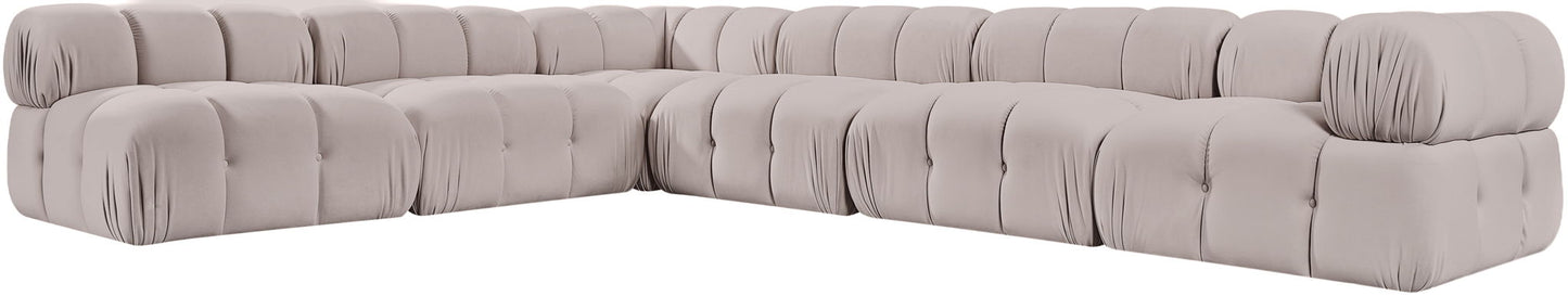 Orin - Velvet 6 Piece Modular L-Shaped Sectional