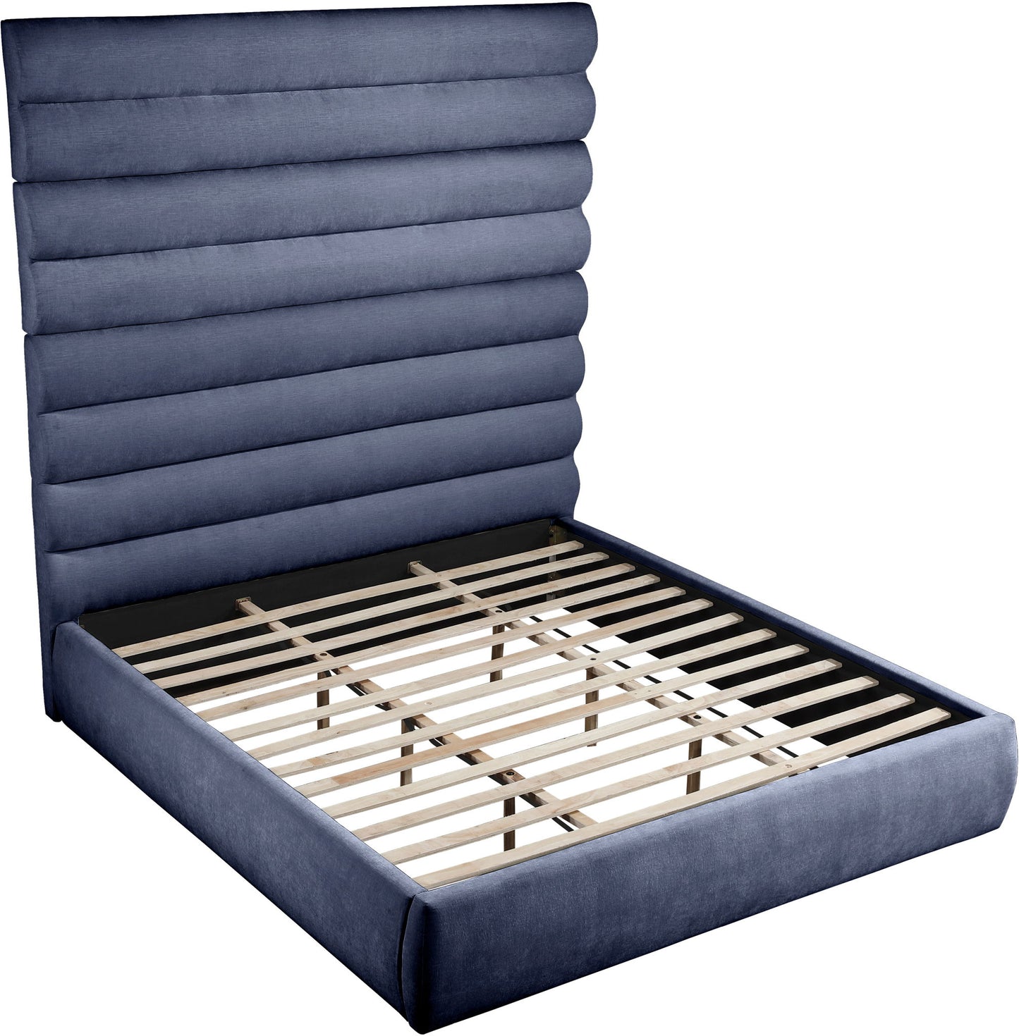 Adam - Chenille Fabric Bed With 89" Headboard