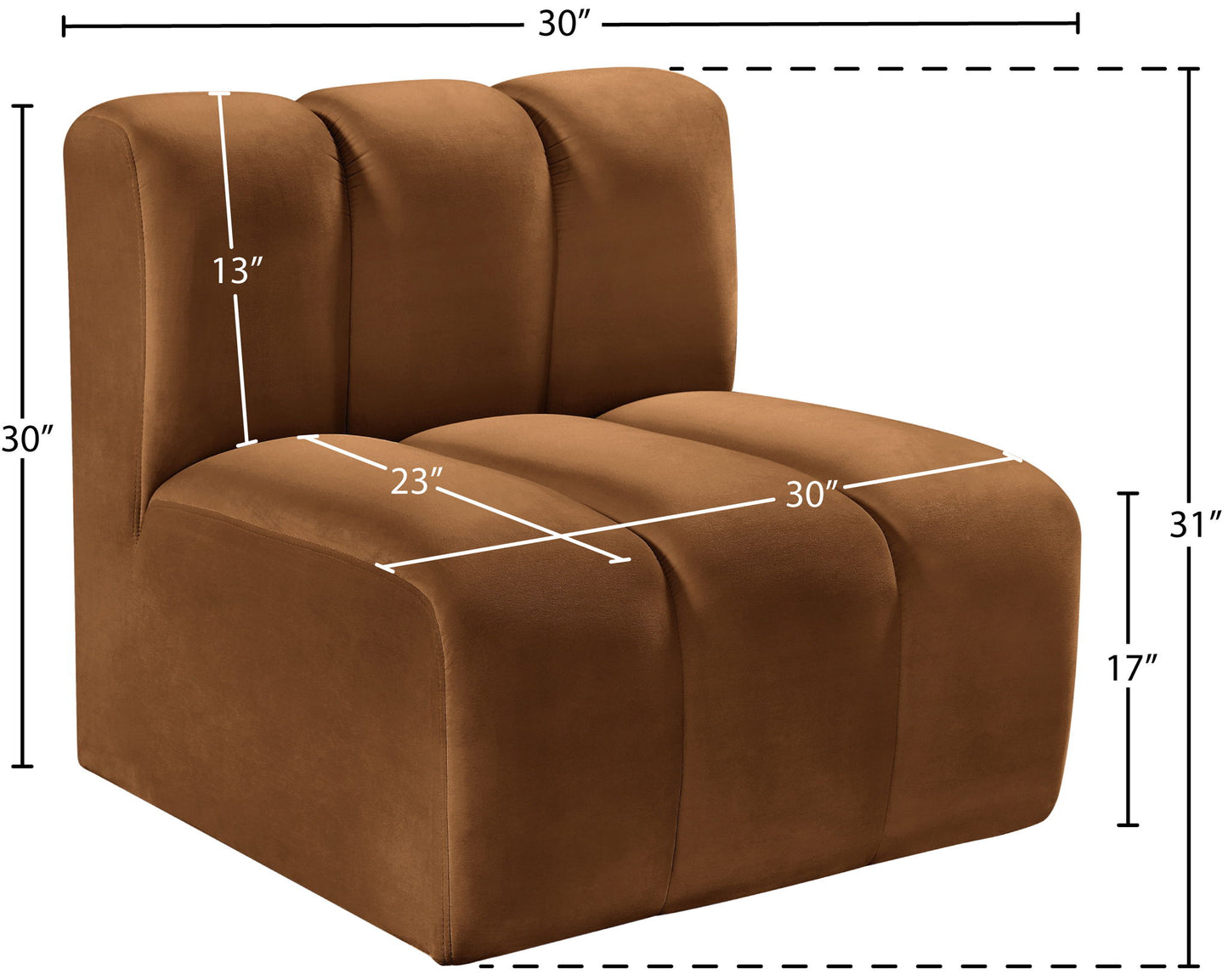 Arc - Velvet Straight Chair - Saddle