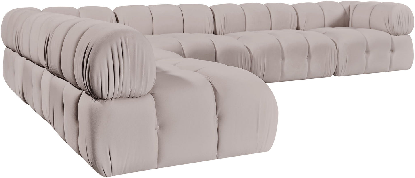 Orin - Velvet 6 Piece Modular L-Shaped Sectional