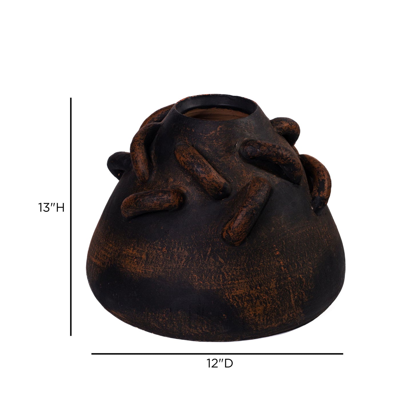 Visha - Roped Vase - Dark Terracotta