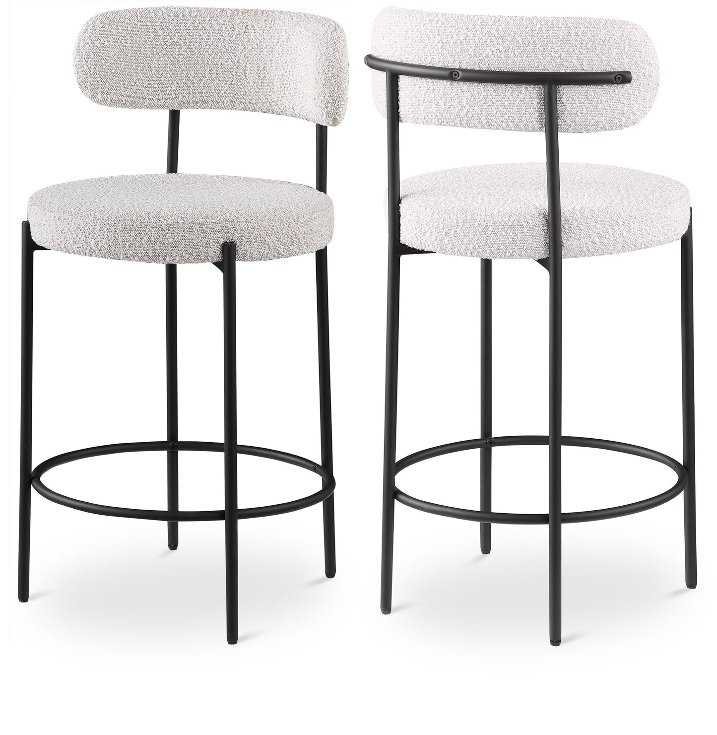 Beacon - Boucle Fabric Stool (Set of 2)