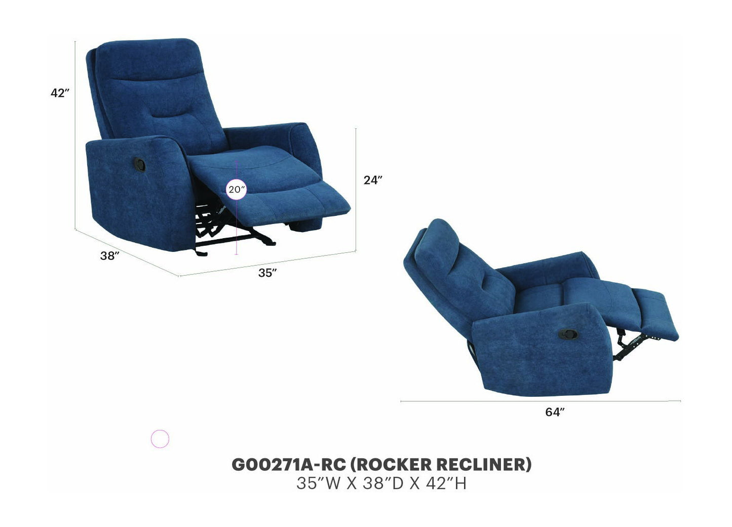 Glory Furniture - Paterson - Swivel Recliner