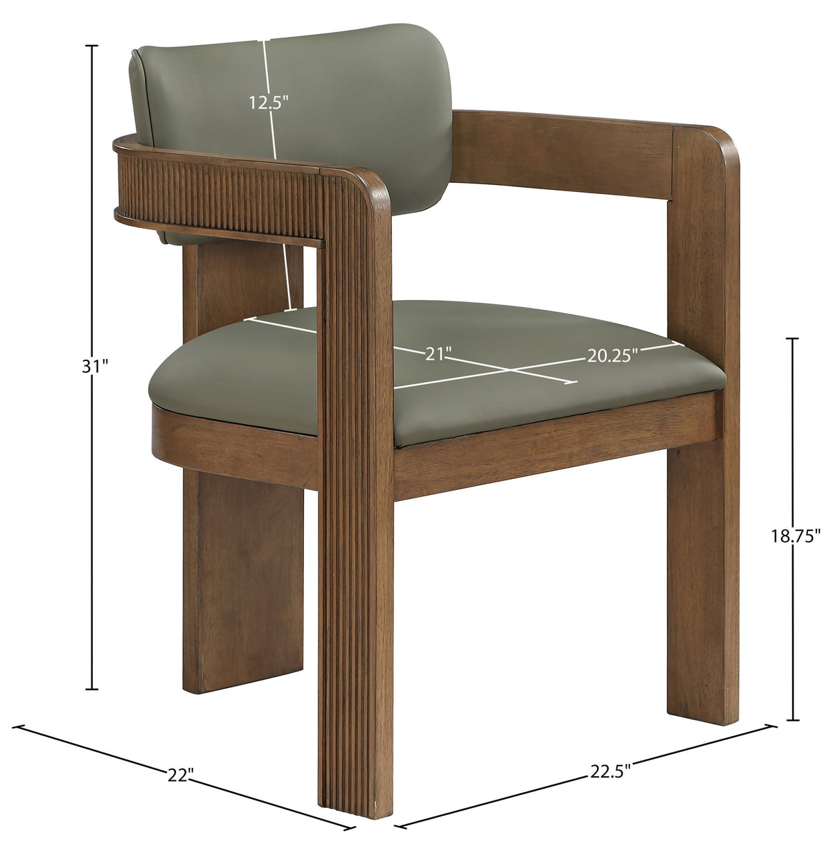 Sacha - Vegan Leather Upholstered Dining Chair With Brown Base (Set of 2)