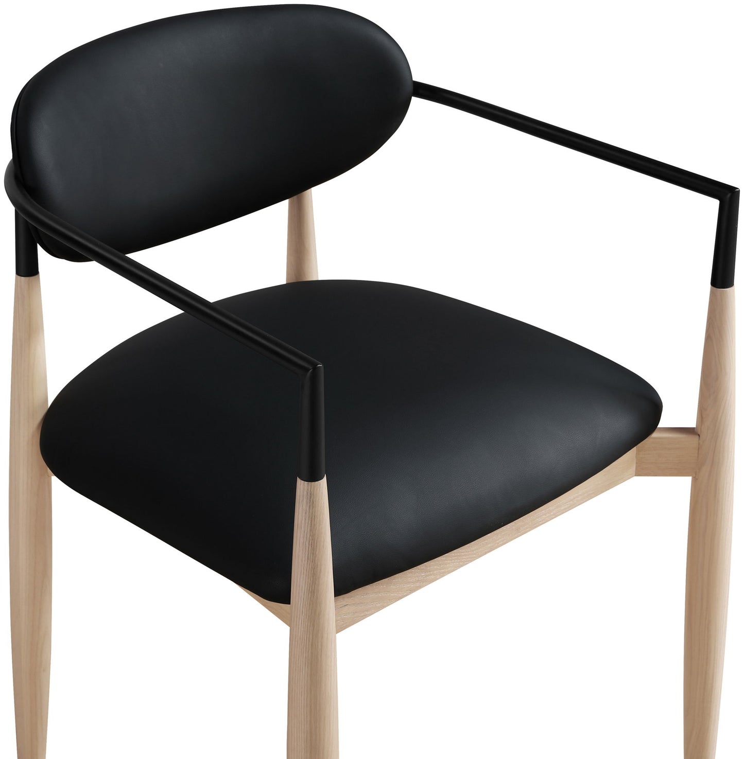 Riccio - Faux Leather Dining Arm Chair (Set of 2) - Natural Frame