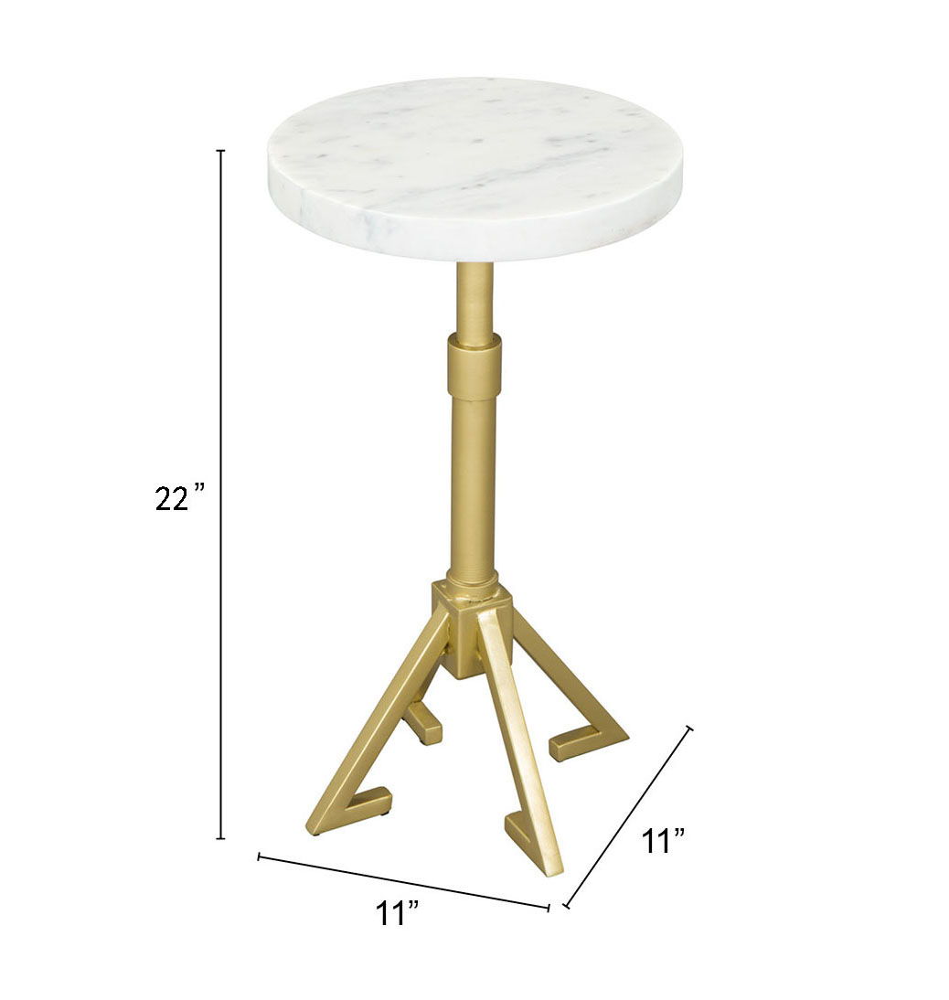 Maurice - Side Table - White / Gold