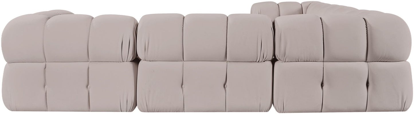 Orin - Velvet 5 Piece Modular Corner Sectional