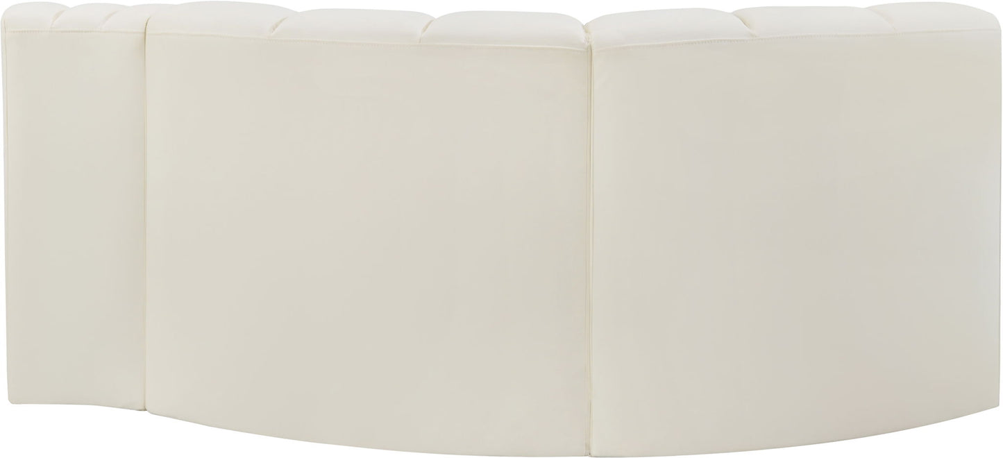 Arc - Faux Leather 3 Piece Modular L-Shaped Sofa