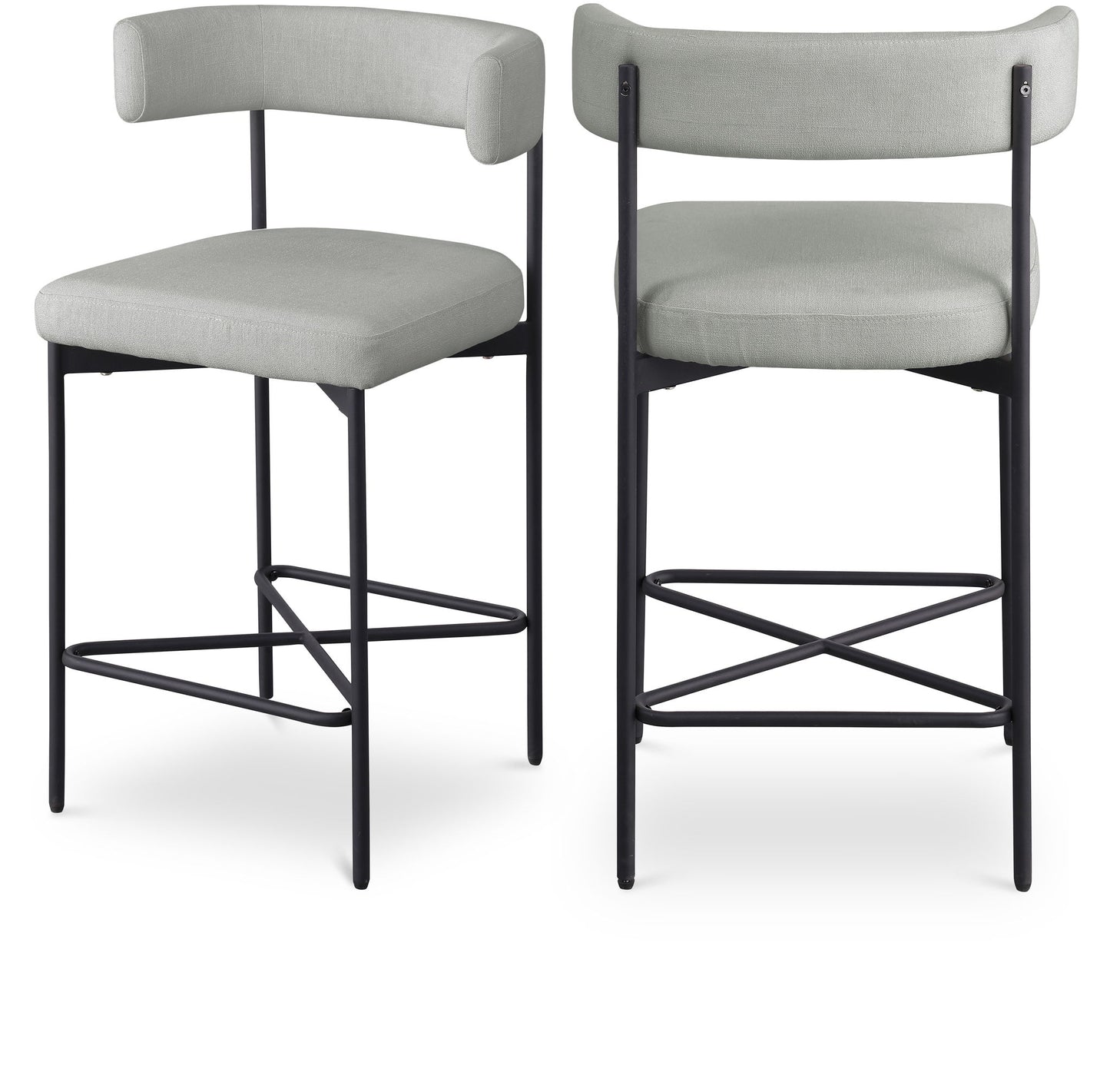 Rivage - Durable Stool With Black Frame (Set of 2)