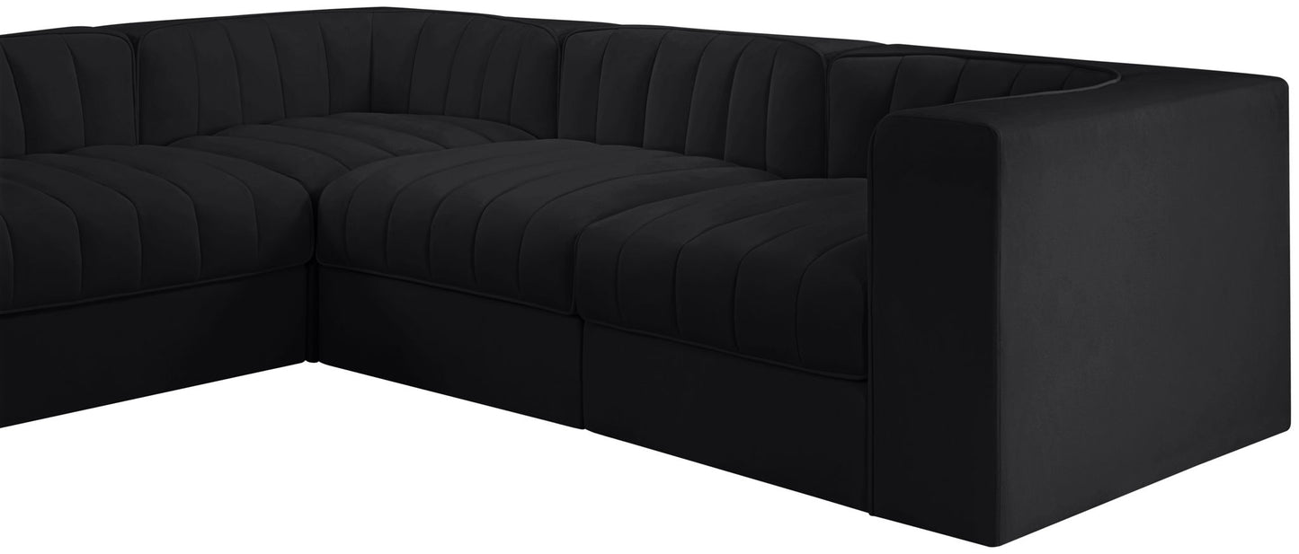 Rummi - Velvet Performance Fabric Upholstered 10 Piece Modular Sectional