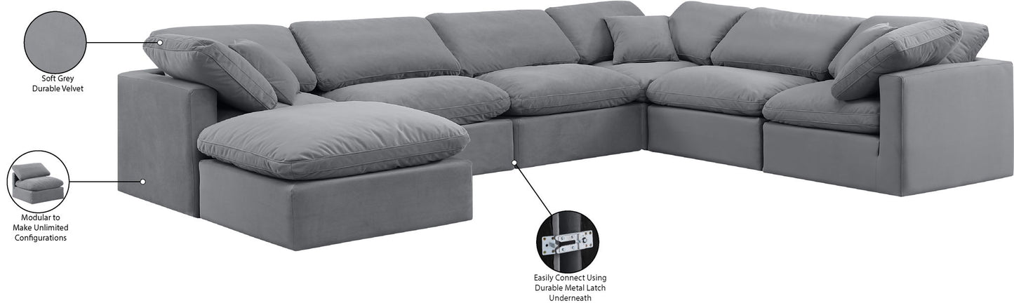 Indulge - Velvet 7 Piece Modular Sectional