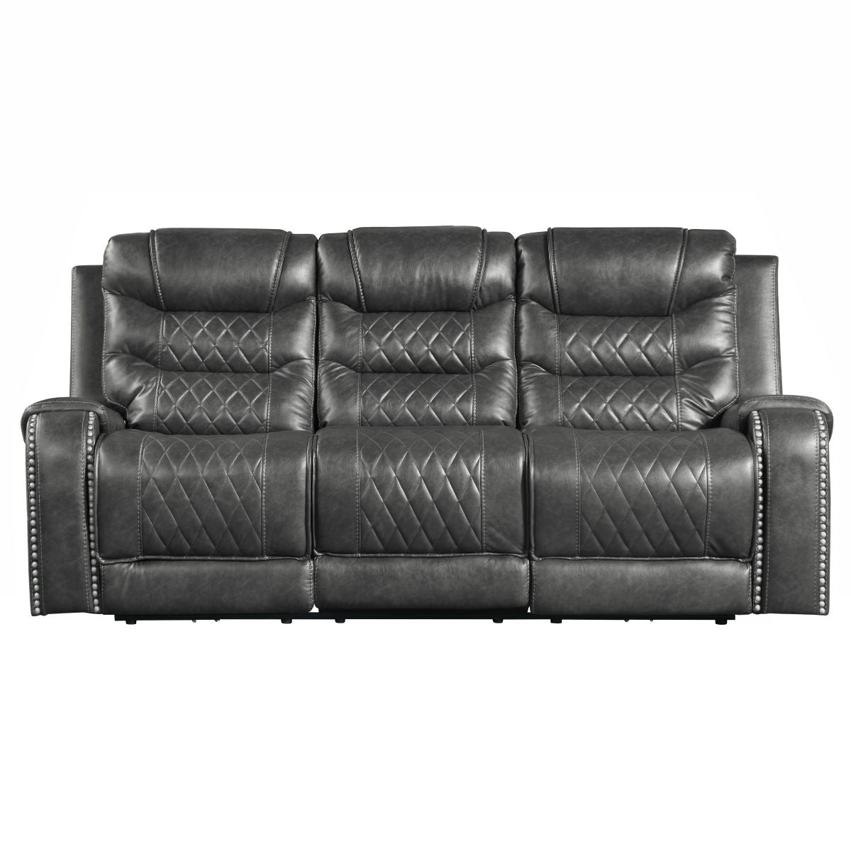 Putnam Power Double Reclining Sofa with Center Drop-Down Cup Holders, Receptacles and USB Ports