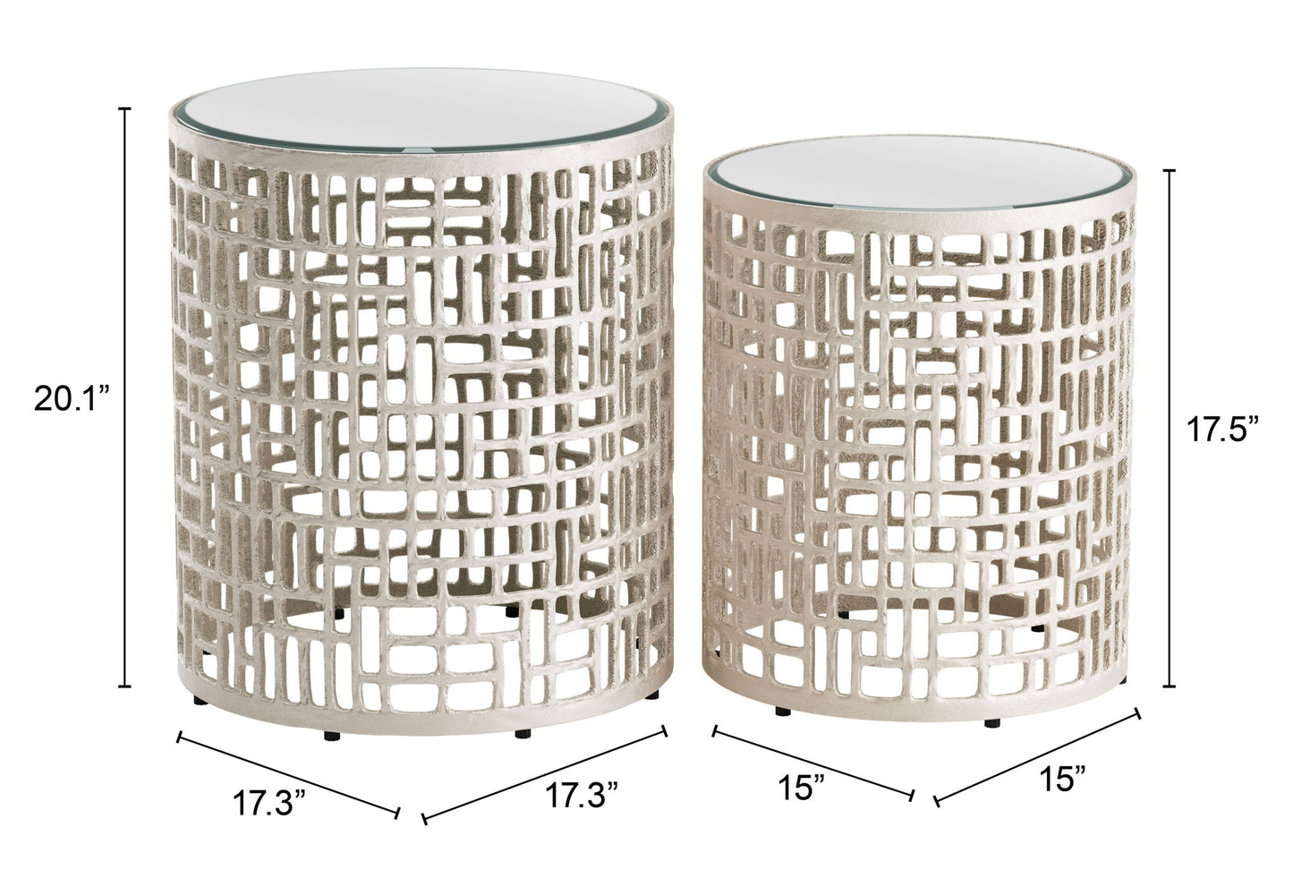 Reden - Side Table (Set of 2) - Silver