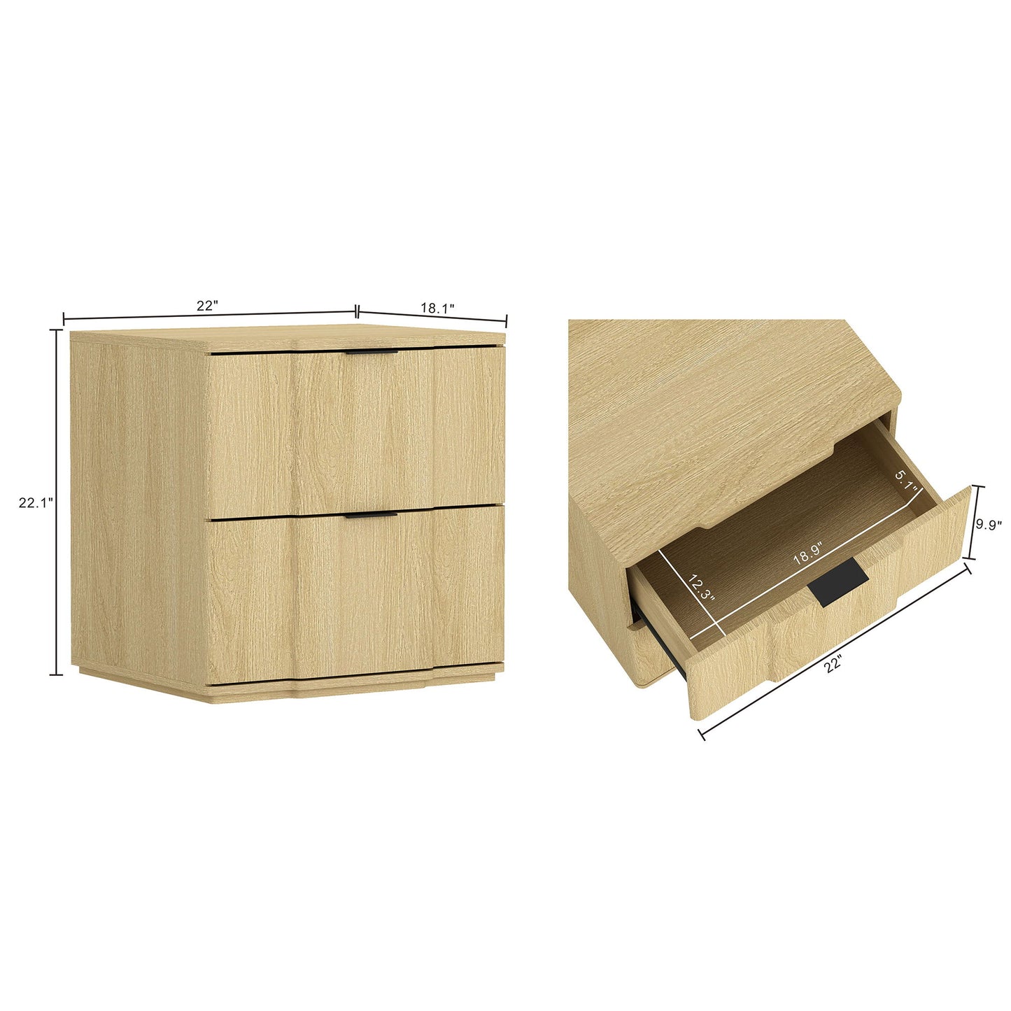 Manhattan Clive - 2-Drawer Accent Nightstand
