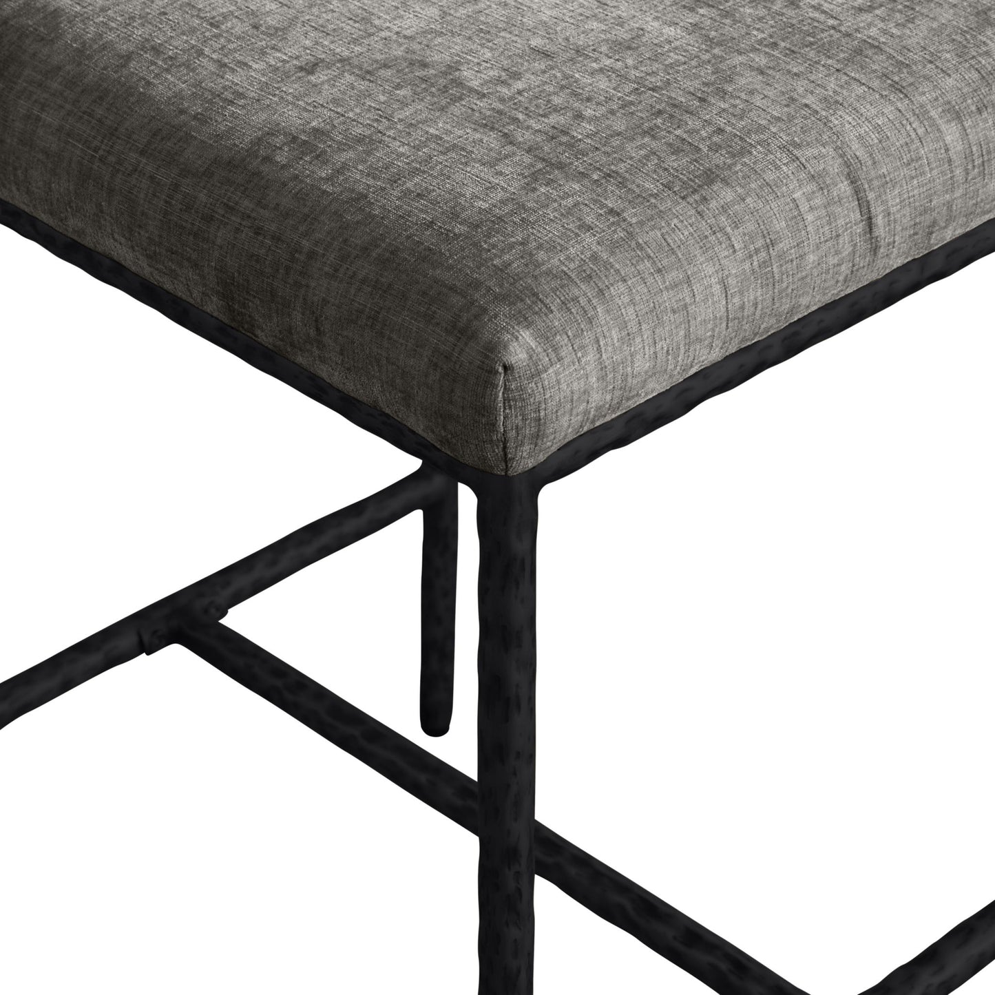 Reeves - Chenille Fabric Upholstered Counter Stool (Set of 2) - Black Base