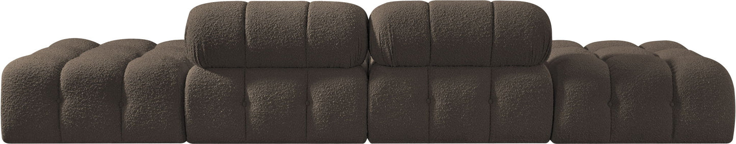 Ames - 4 Piece Boucle Upholstered Modular Sofa With 2 Backless Seats