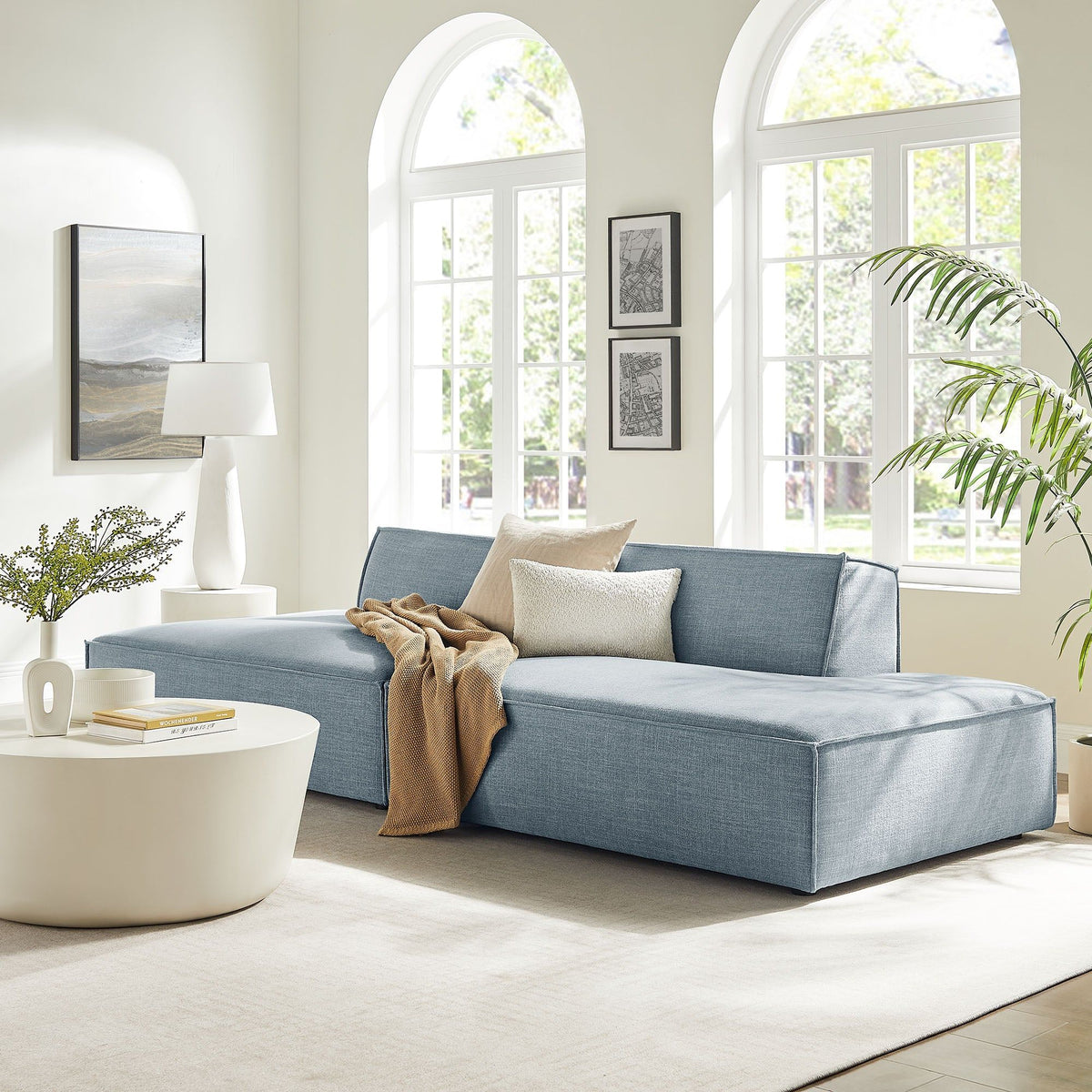 Restore 2-Piece Performance Fabric Upholstered Modular Loveseat - Sky