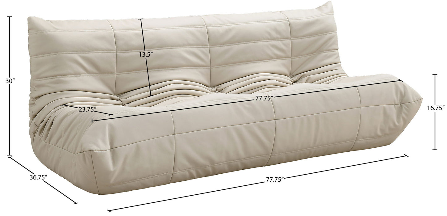 Relax - Vegan Leather 77.75" Upholstered Sofa