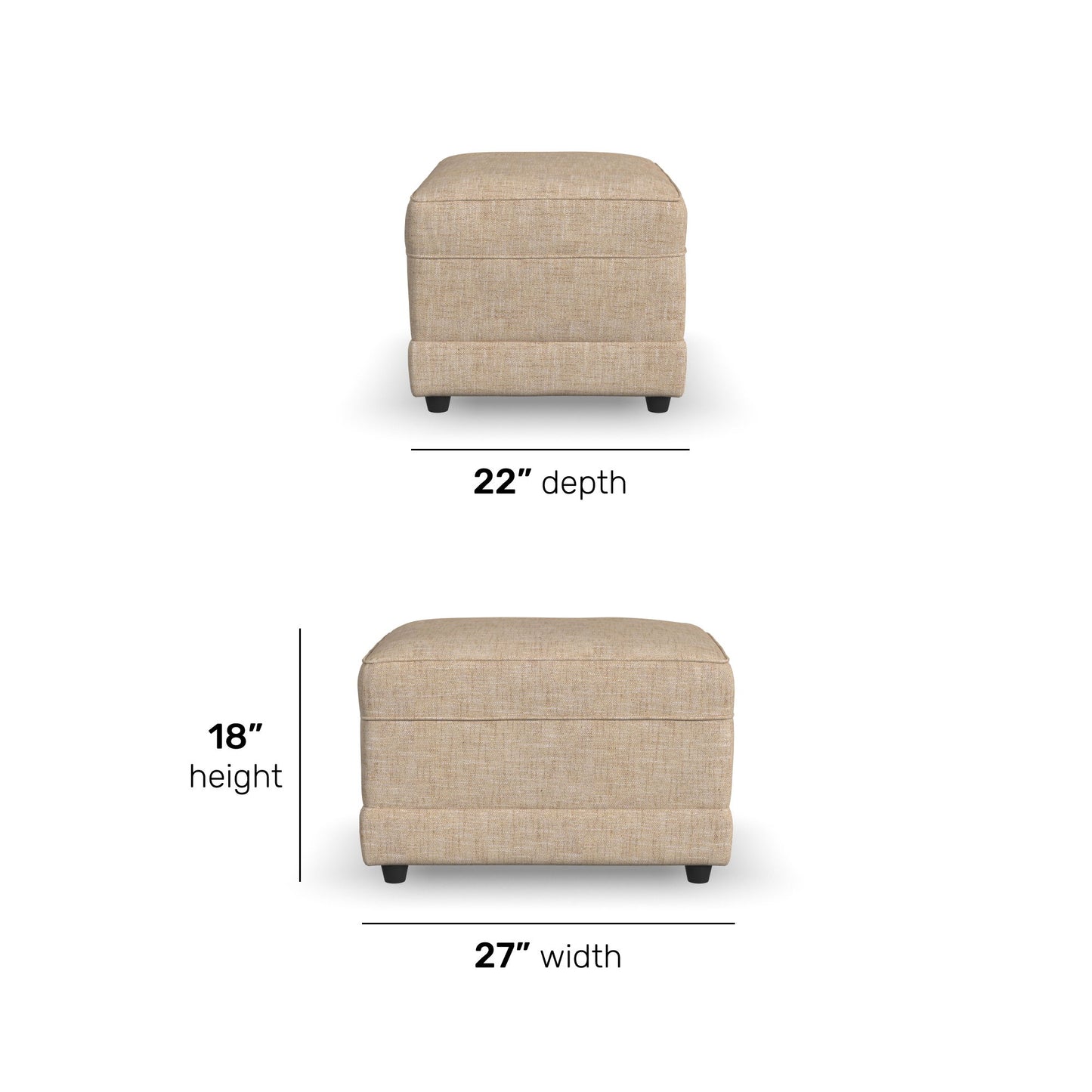 Aggie - Fabric Ottoman