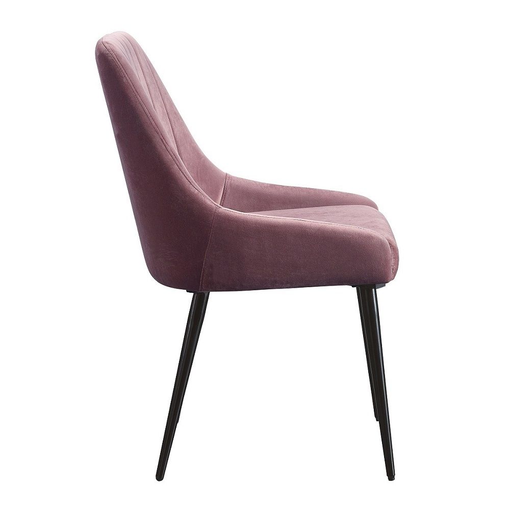 Riley - Side Chair (Set of 2) - Pink Fabric & Black