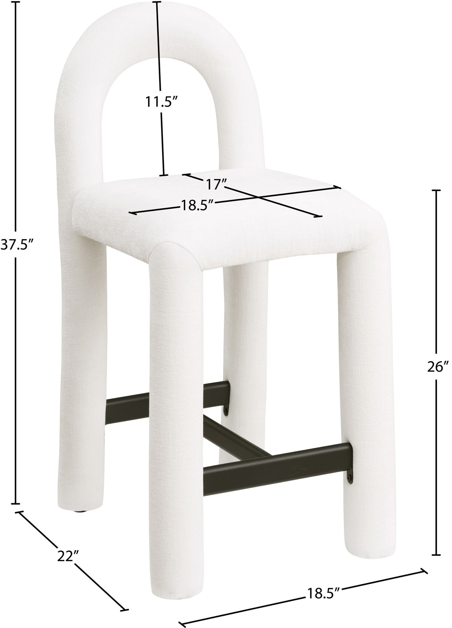 Amari - Chenille Fabric Stool